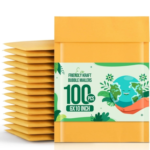 Other - Eco-Friendly Bubble Mailers 100 Pack 6×9